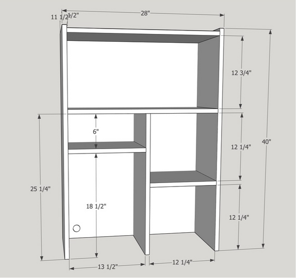 White Desk Hutch 28"W x 40”H- AU